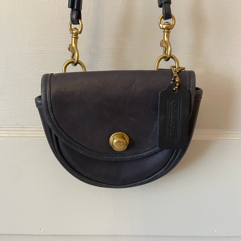 Coach Blue Mini Bag with Gold Hardware